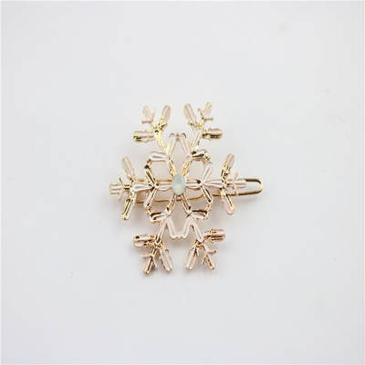 European and American new hair accessories hairpin spray paint exaggerated Christmas snowflake hairpin top clip