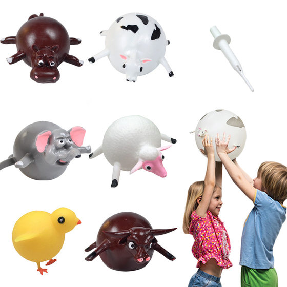Amazon Explosive Creative New Strange Toys TPR Inflatable Animal Vent Toys Inflatable Animal Bobo Ball