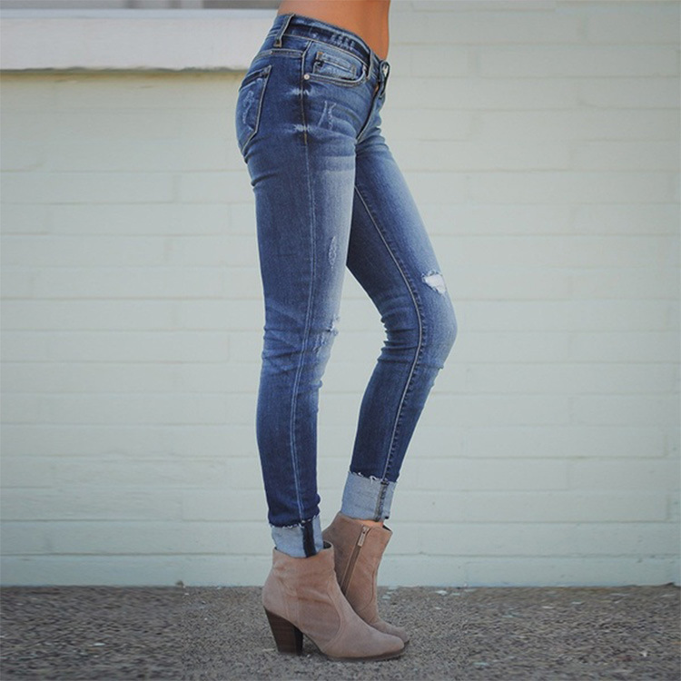 2019wish eBay Amazon AliExpress women's jeans washed slim slim sexy women's trousers