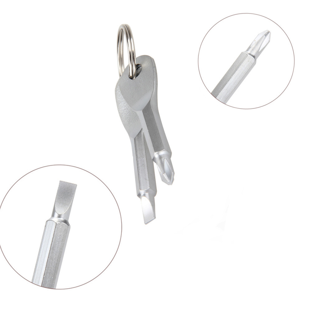 Outdoor EDC portable multi-function tool screwdriver with key ring