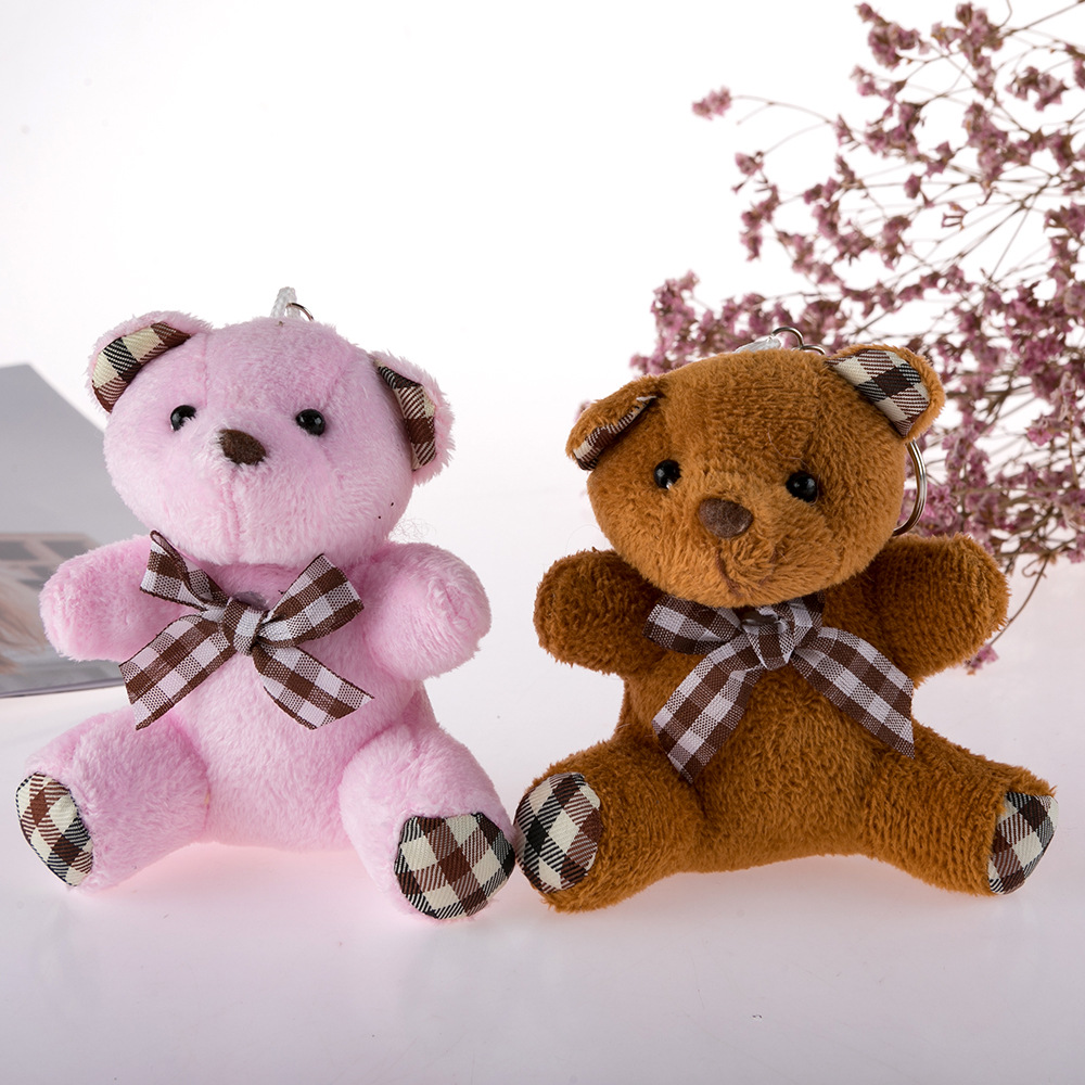 Cute Little Bear Keychain Girl's Bag Pendant Bow Tie Little Bear Pendant Little Bear Doll Wedding Throw