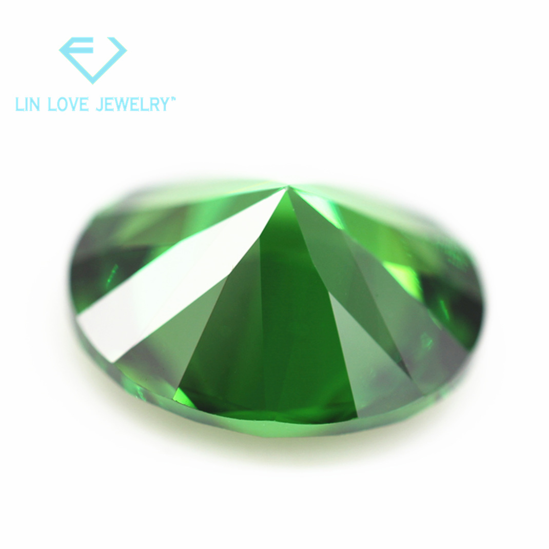 Factory Direct 5A egg-shaped green zirconium bare stone synthetic pointed oval emerald white stone zirconia CZ Diamond
