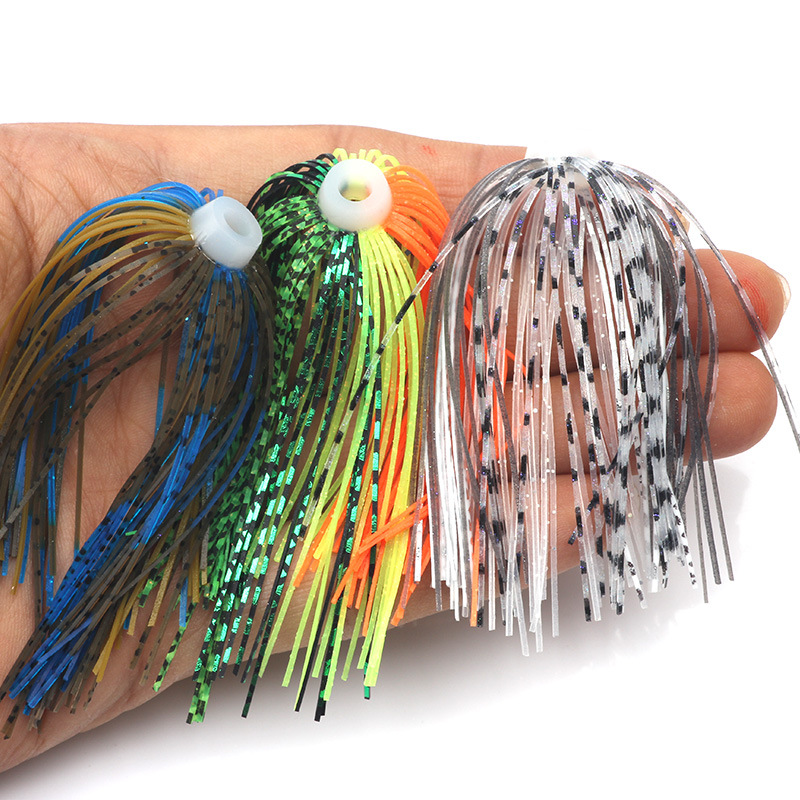Luya fake bait bearded DIY modified accessories silicone wire lead hook silicone skirt hook bait fish bass jigs