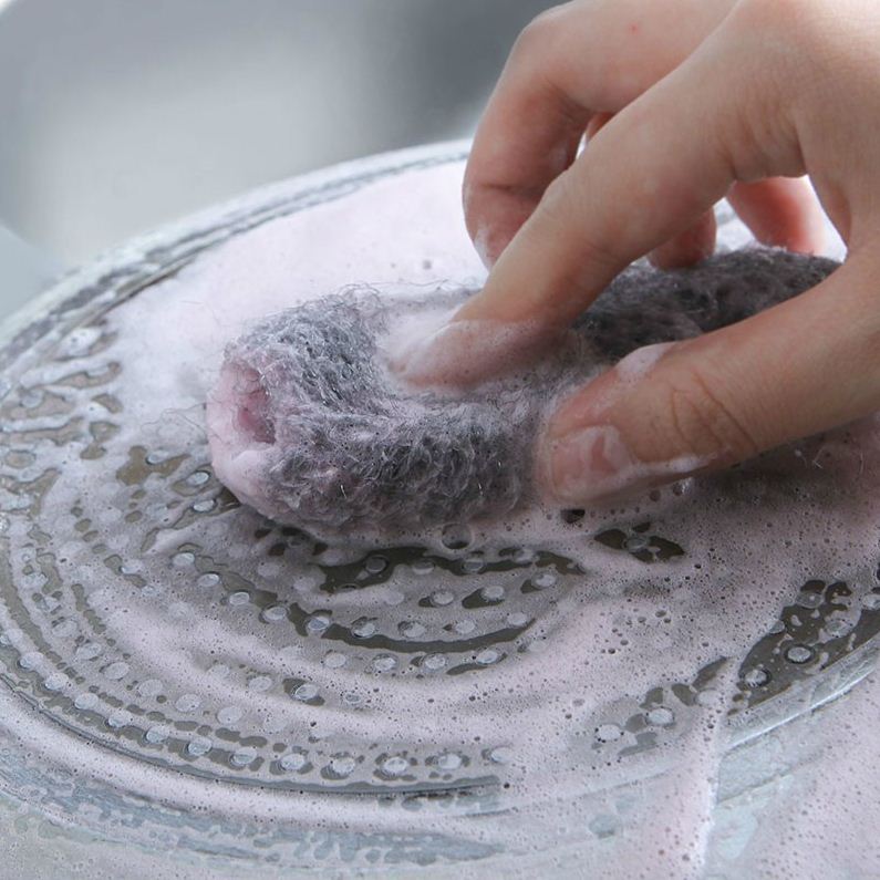 Cross-border supply of soap-containing steel wire balls kitchen cleaning balls to remove oil and dirt soap powder steel wire soap brushes