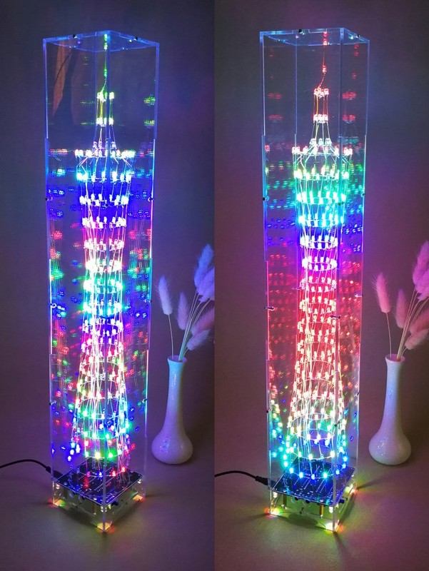 カラフルなキューブ Diy キット 7 色広州タワー電子生産ルースパーツシェルなし Led 発光ダイオード|undefined