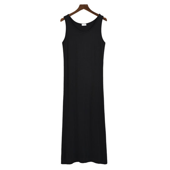 40 Woven Summer Modal Dress Mid-length Women's Base Inner Petticoat Sleeveless Top Loose Outer Wear Tank Dress