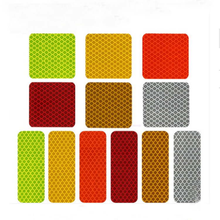 Car door reflective stickers safety warning stickers diamond grade reflective film rear bumper wheel eyebrow reflective car stickers square reflective film