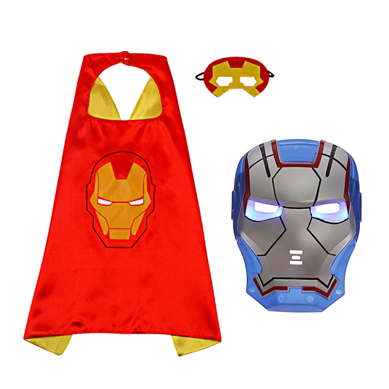 Iron Man cloak Luminous Mask weapon wear cos dress up gloves launch suit Halloween children cloak