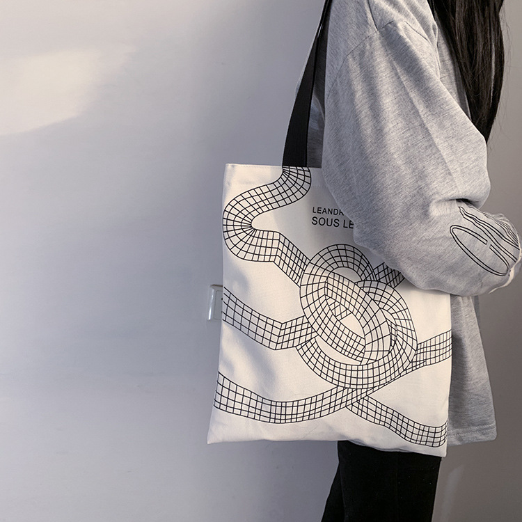 Korean Style Canvas Bag Women's Single Shoulder Soft Face Handbag Small Fresh Style Simple Female Student Bag Artistic Mori Girl's Shopping