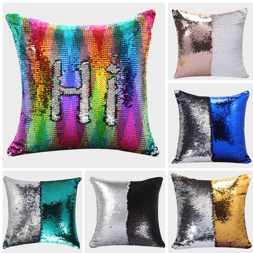 Amazon ebay solid color sequin pillow case European sequin pillow case pillow cushion cover factory wholesale