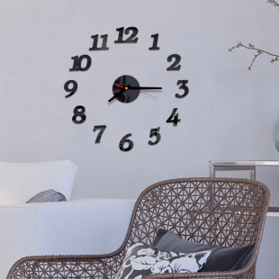 Cross-border supply acrylic wall clock diy acrylic 3d mirror wall clock wall stickers creative full digital wall clock decoration