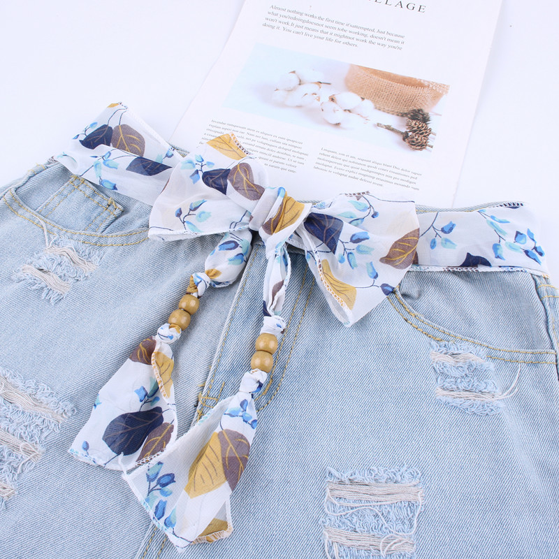 Fashion Knot Cloth Belt Chiffon Ribbon Belt Belt Thin Narrow Long Ribbon Decorative Dress Jeans Lace-Up