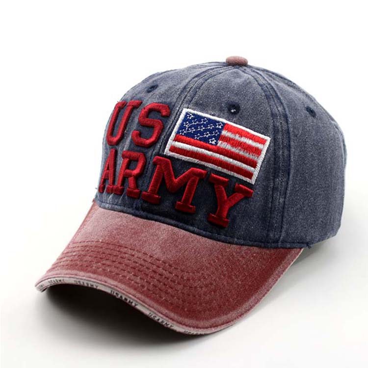 Washed Baseball Cap Foreign Trade New Men's Spring and Summer Outdoor Casual Hat Embroidered USARMY Letters Cap