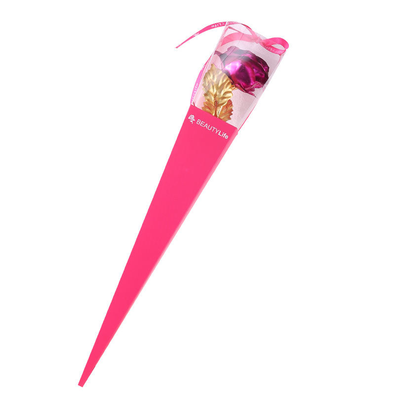 Mother's Day Gift Gold Foil Flower Torch Single Rose Eternal Flower Birthday Gift Company Activity Creative Gift