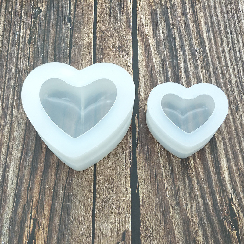 diy水晶滴膠立體3D鏡面愛心大小硅膠模具香薰石膏擴手工軟擺件