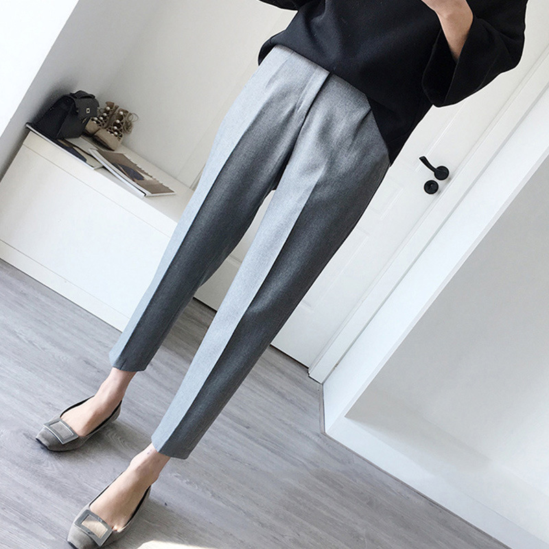 Suit pants for women 2024 spring/summer fashionable cropped pants Korean style loose straight pants for students cigarette tube pants skinny pants