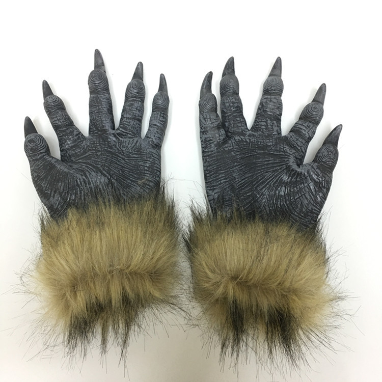China Horror Devil Ball Full Set Head Halloween Mask Wolf Gloves cosplay Wolf Head Gloves