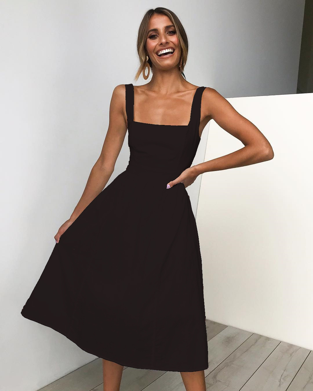 2023 Spring and Summer New Independent Station eaby Amazon Simple Sling Sexy Backless Dress