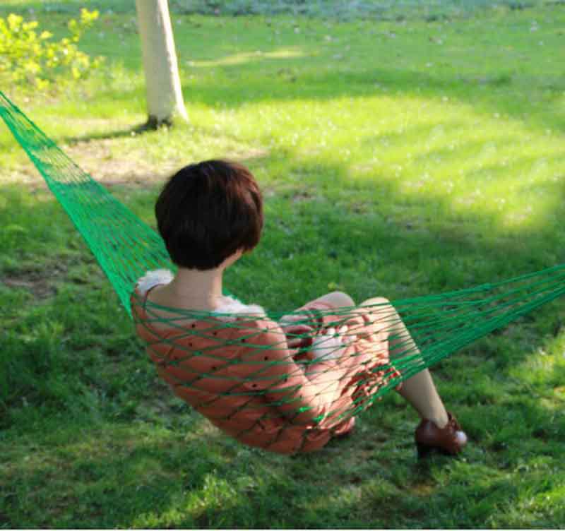 Outdoor Leisure nylon rope net pocket hammock single adult children swing student dormitory hammock nap hammock