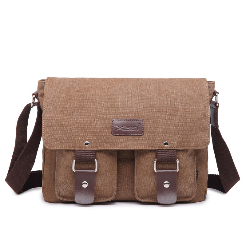 New Men's Shoulder Bag Crossbody Bag Canvas Large Capacity Messenger Bag Unisex Schoolbag