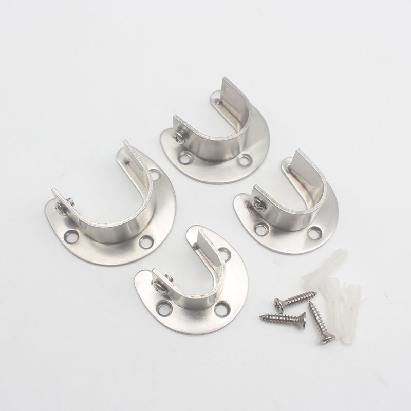 Chuang Yong Stainless Steel Thickened Open Flange Seat Clothes Rod Seat High Foot Clothes Round Tube Seat Towel Tube Seat Curtain Rod Seat