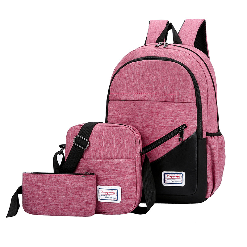 Spot 2021 New College Style Neutral Backpack Solid Color Travel Polyester Multi-piece Backpack