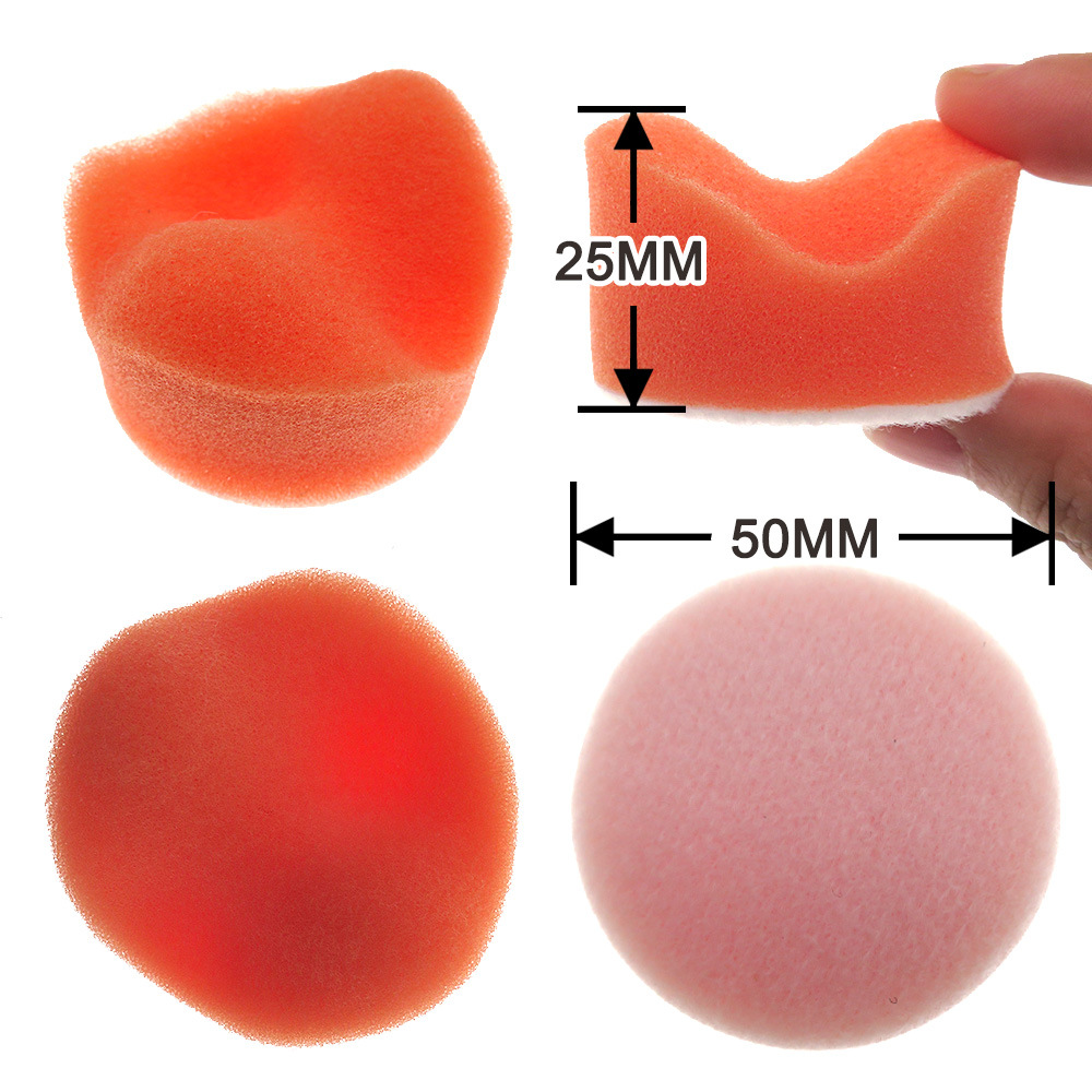 Cross-border supply 2-inch 50mm orange wave car polishing sponge car beauty cleaning waxing car wash sponge