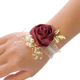 D809 artificial flower wrought cloth bride sister group wrist flower wedding props bride bridesmaid wrist flower real price