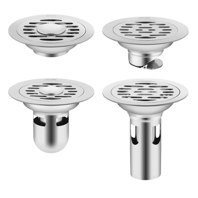 Round Floor Drain Washing Machine Stainless Steel Floor Drain Cover Deodorizer Old-fashioned Reconstruction Sewer Large Displacement Floor Drain Core