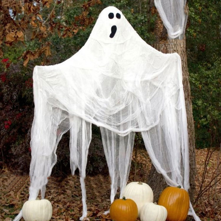産地ソースのハロウィンガーゼ黒の粗い糸の細い糸の色は鬼節のポリエステルの綿の大きいメッシュの装飾布の対外貿易を編みます。|undefined