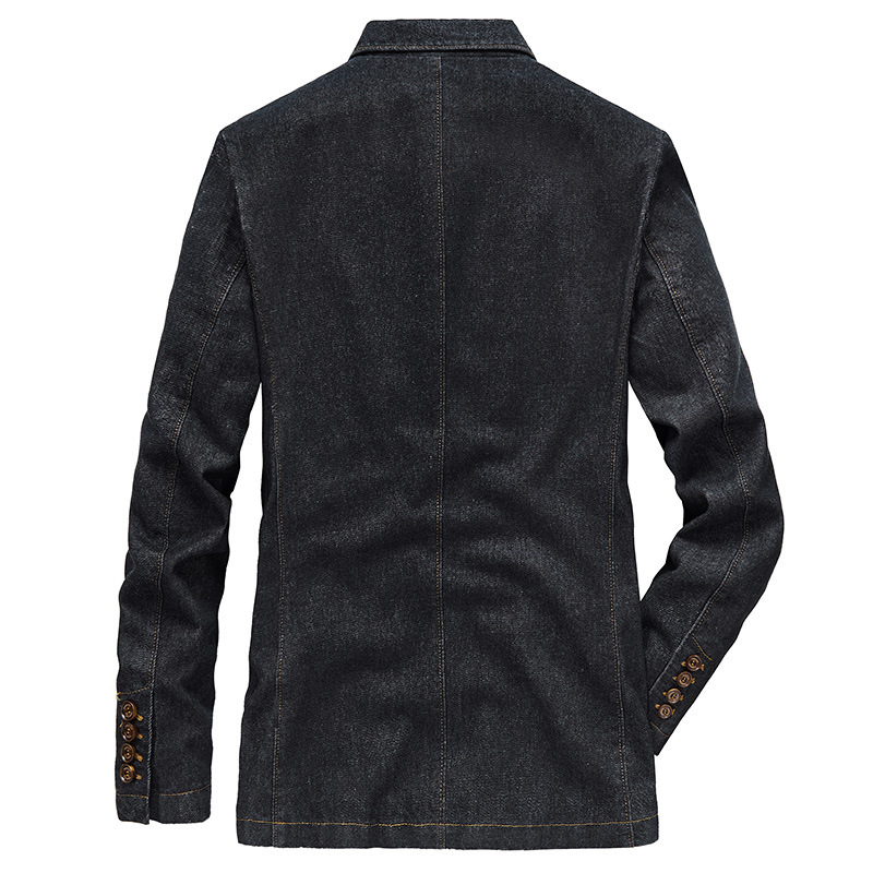 New cross-border jacket men's youth thin middle-aged handsome slim suit spring and autumn Denim jacket business casual