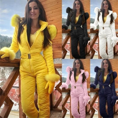 Winter North outdoor fashion ski suit coat hoodie outdoor sports jumpsuit zipper women's ski suit