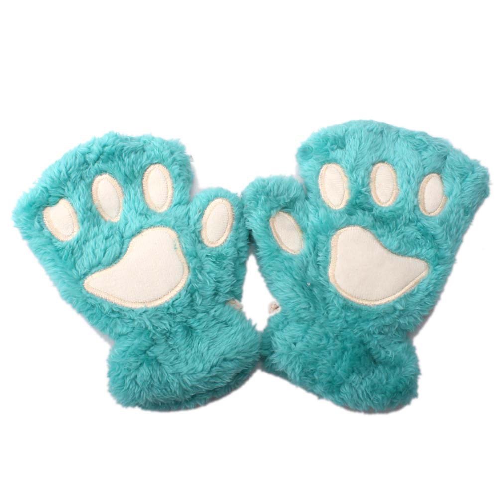 New Children's Gloves Autumn and Winter Cartoon Kitten Claw Neck Gloves Outdoor Warm Gloves for Boys and Girls