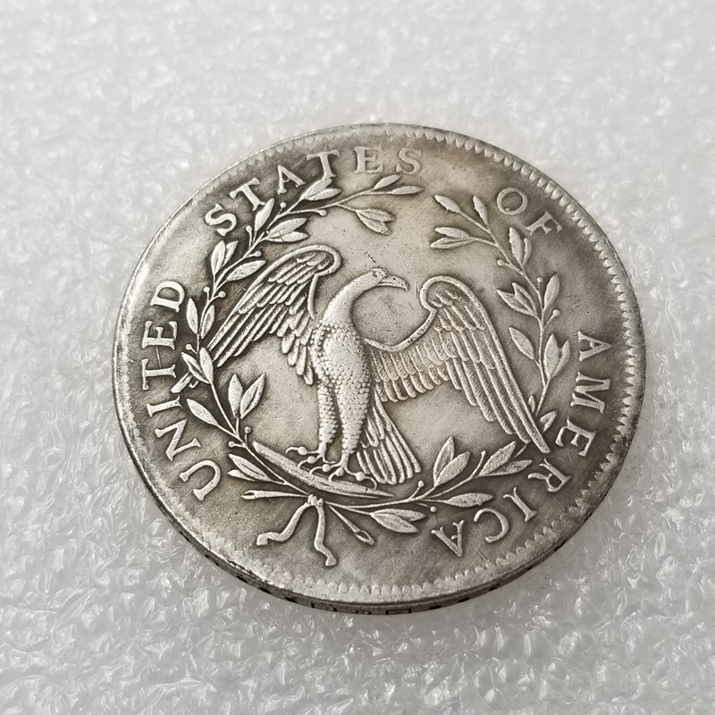 Antique Crafts 1794 Flowing Hair Brass Silver Plated Silver Dollar Silver Round Wholesale # 2204