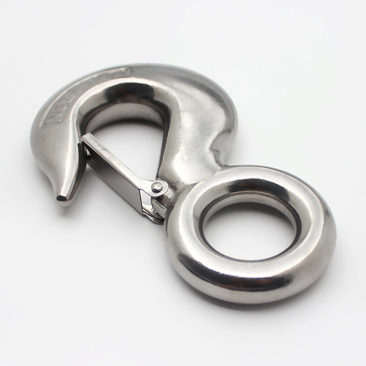 Stainless Steel Cargo Hook Ring Eye Container Hook Crane Lifting Hook Eye Sliding Hook American Hook