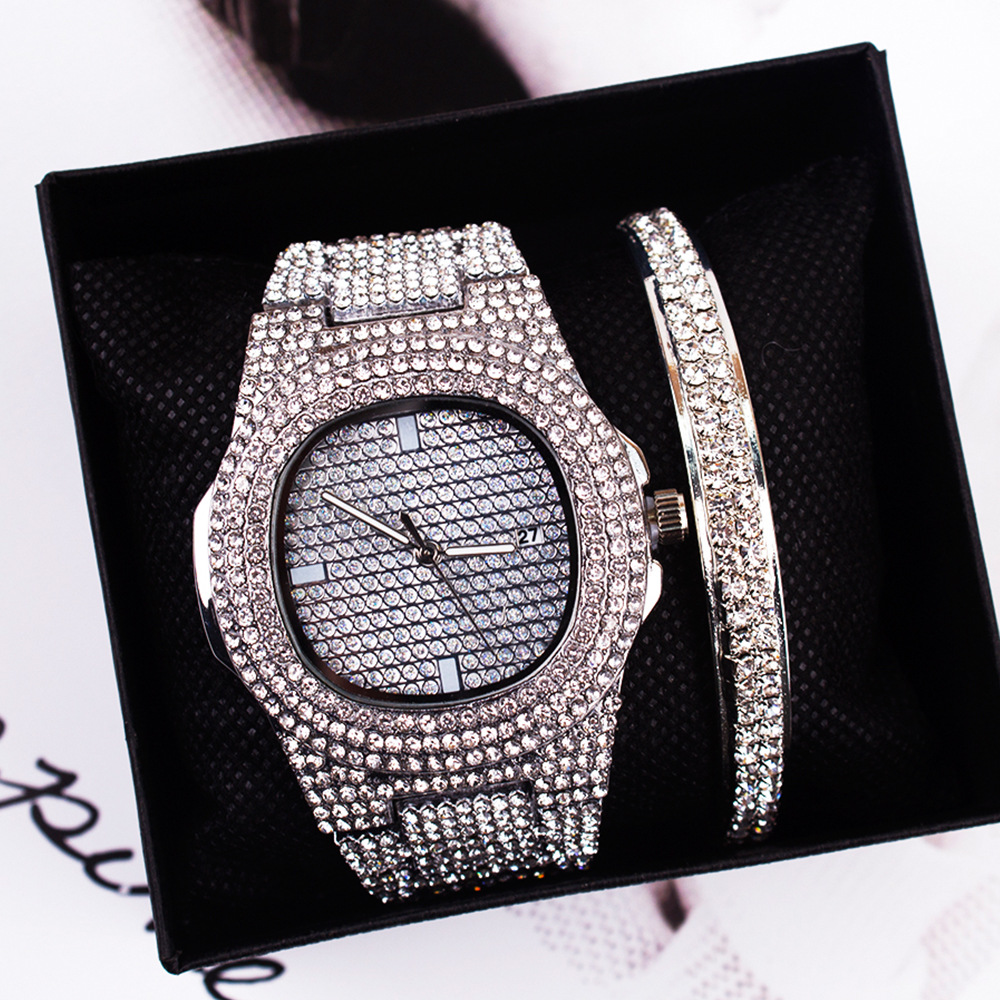 diamond fashion wristwatch set bracelet ladies watches women