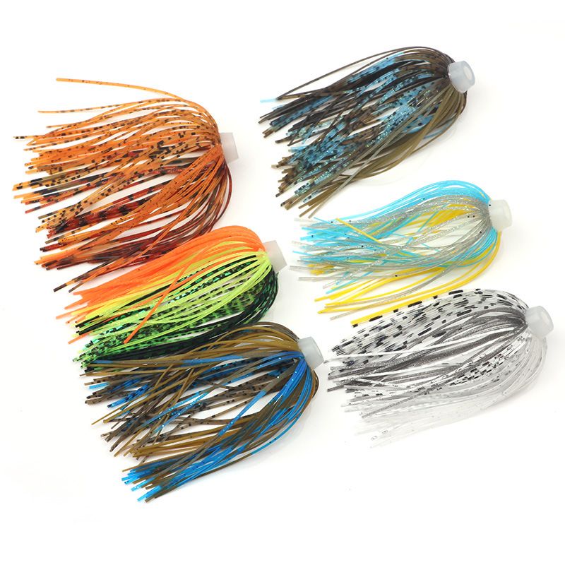 Luya fake bait bearded DIY modified accessories silicone wire lead hook silicone skirt hook bait fish bass jigs