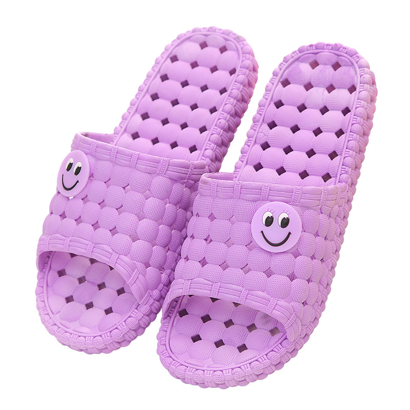 Bathroom slippers women's summer home cute indoor non-slip men's couple bathing leaky plastic slippers wholesale