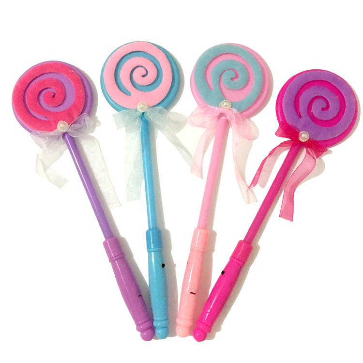 Luminous lollipop led candy flash stick luminous stick children's toy ground push small gift stall wholesale