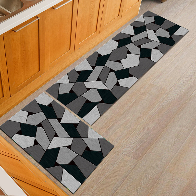(Factory Goods) Kitchen Floor Mat Bathroom Door Mat Bedroom Bedside Blanket Balcony Carpet Machine Washable Customizable