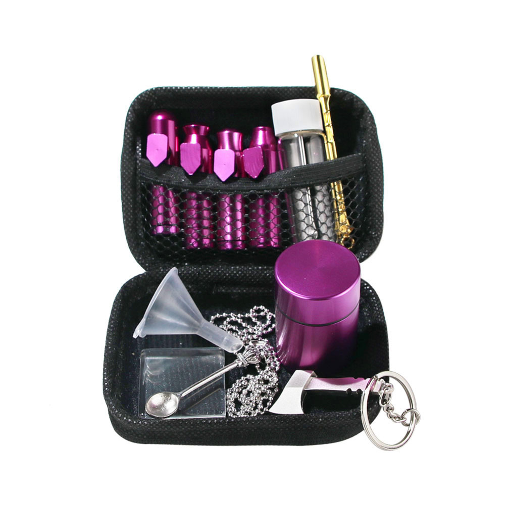 New Mini pipe Combination Set with Metal Spoon Storage Jar Snuff Set stuff pipe sets