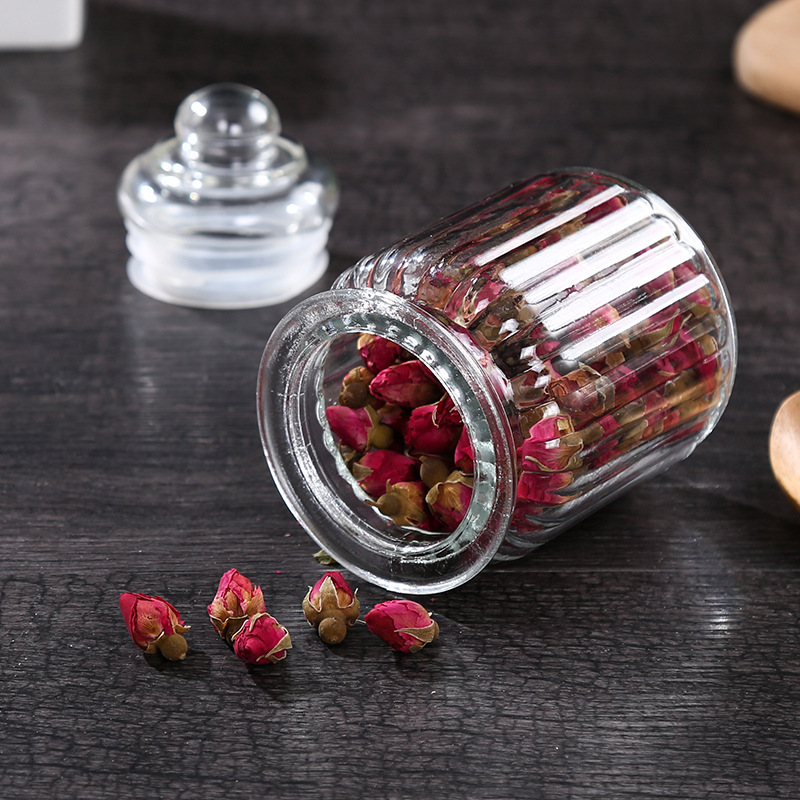 Kitchen Glass Sealed Jar Food Seasoning Grain Storage Jar Honey Jar Transparent Tea Jar Jam Bottle Storage Jar