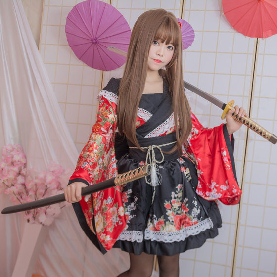 Maid cosplay anime costume bliss pure earth house dance Japanese style flower Kui performance costume improved kimono ancient costume sexy