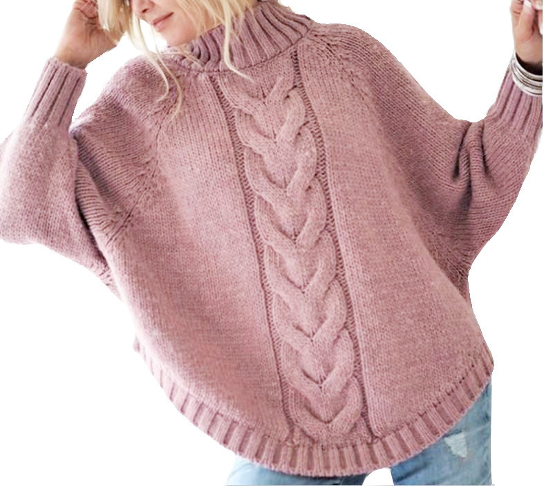 Amazon Explosions Sweater Fall/Winter 2023 Europe and the United States Loose Bat Sleeve Knitted Sweater for Women Cross-Border