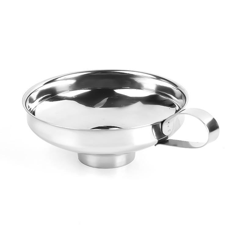 Stainless steel wide-mouth funnel large-diameter surface leakage with packaging food kimchi jam enema powder funnel