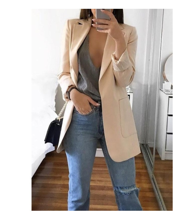 AliExpress wish Amazon 2022 European and American explosions fashion lapel slim cardigan temperament suit jacket women