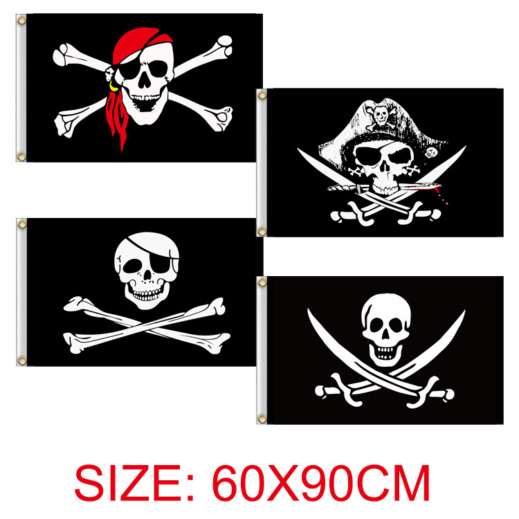 60x 90cm 2 * 3ft Pirate Flag Skull Flag Bar Haunted House KTV Halloween Hanging Cloth