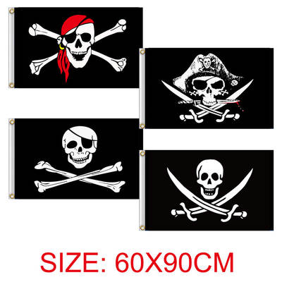 60x 90cm 2 * 3ft Pirate Flag Skull Flag Bar Haunted House KTV Halloween Hanging Cloth