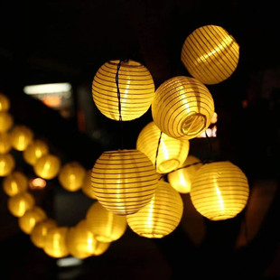 Cloth Lantern Lantern String Outdoor Courtyard Waterproof Nylon Cloth Christmas Holiday Party Solar Lantern Lantern String