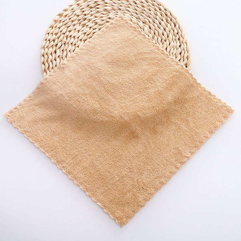 Square towel kitchen high density coral fleece children's face washing square towel absorbent cleaning small gift welfare kindergarten Rag